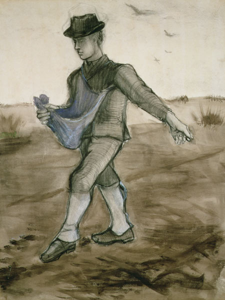 The Sower, 1881 (pencil, pen & brown à Vincent van Gogh