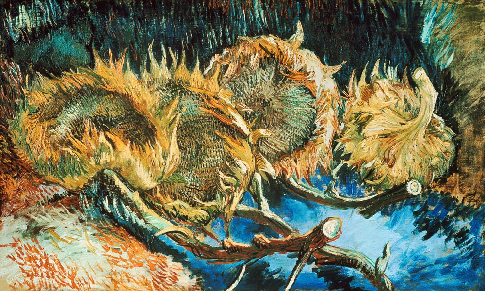 Quatre tournesols défraîchis à Vincent van Gogh