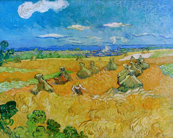 V.v.Gogh, Wheat Field w.Reaper/Ptg./1890 à Vincent van Gogh
