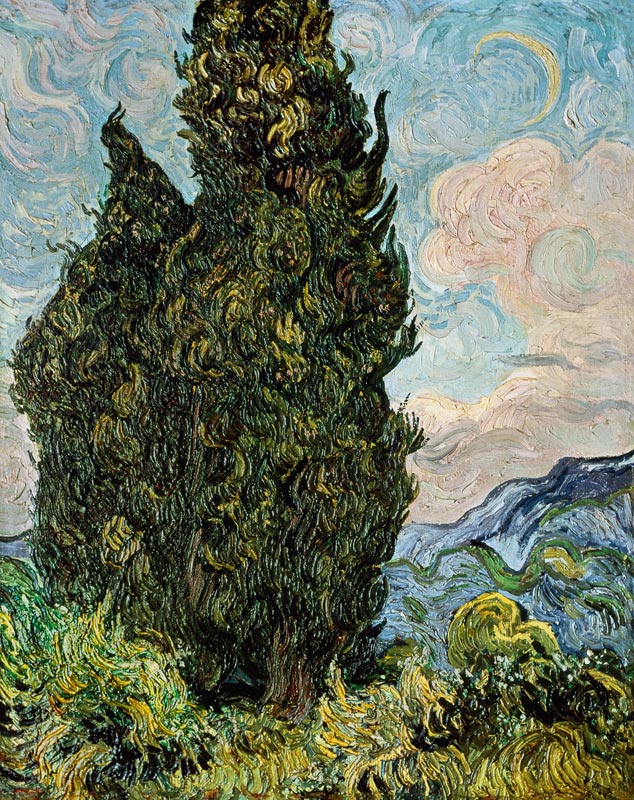 Les cyprès à Vincent van Gogh