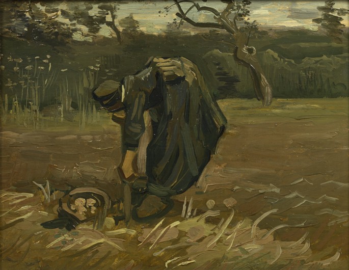 Peasant woman, harvesting potatoes à Vincent van Gogh