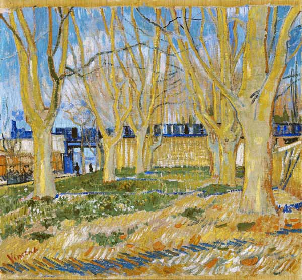 The viaduct in Arles. The blue train à Vincent van Gogh