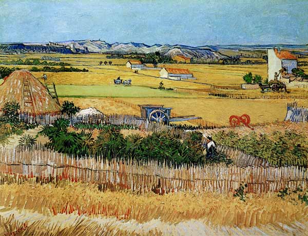 La Moisson à La Crau, avec Montmajour dans le Fond à Vincent van Gogh