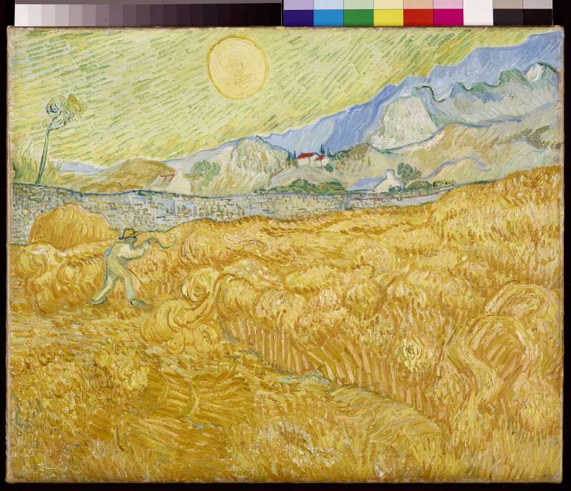 Die Ernte, Kornfeld mit Schnitter (La moisson) à Vincent van Gogh