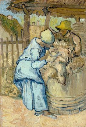 The sheep-shearer (after Millet)