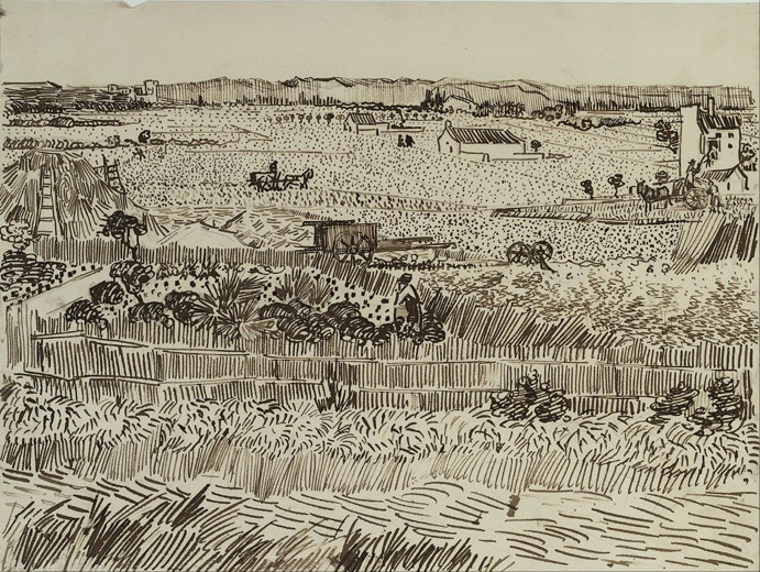 The Harvest in Provence (for Émile Bernard) à Vincent van Gogh