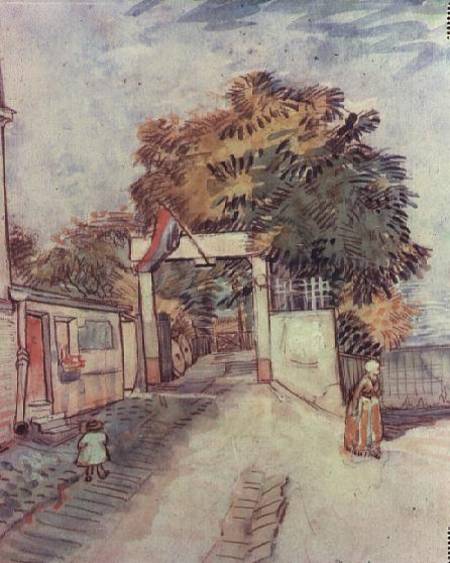 French street scene with access to a vantage point à Vincent van Gogh