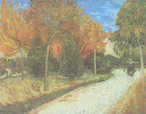 chemin dans le parc en Arles à Vincent van Gogh