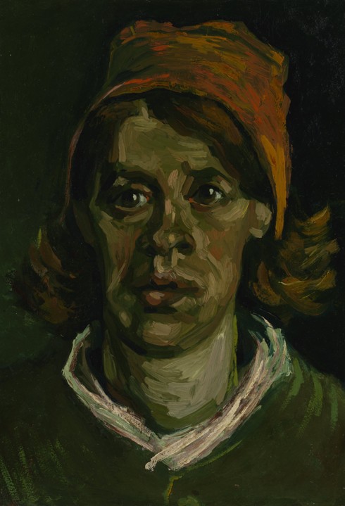 Head of a Peasant woman with red hood à Vincent van Gogh