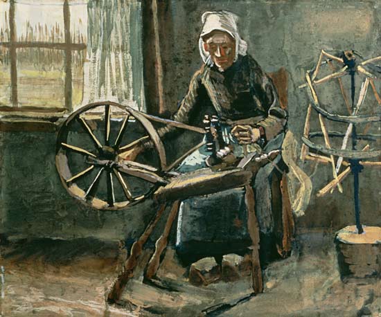 Peasant Woman Winding Bobbins à Vincent van Gogh