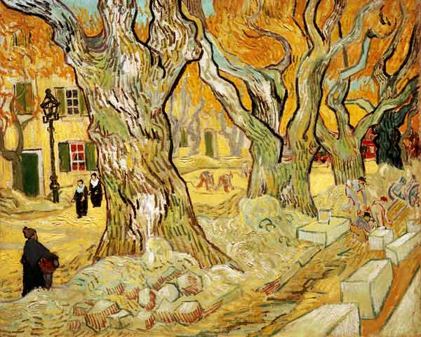 Van Gogh / Roadworks at Saint-Remy /1889 à Vincent van Gogh