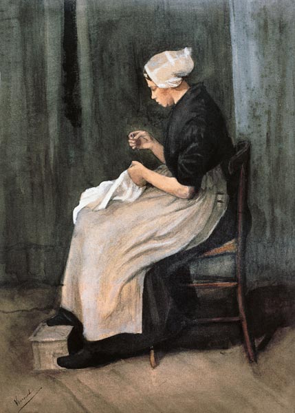 v.Gogh/Seamstress from Scheveningen/1881 à Vincent van Gogh