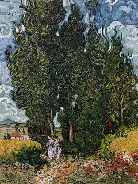 The cypresses, c.1889-90 à Vincent van Gogh