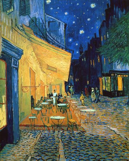 Terrasse de café de nuit