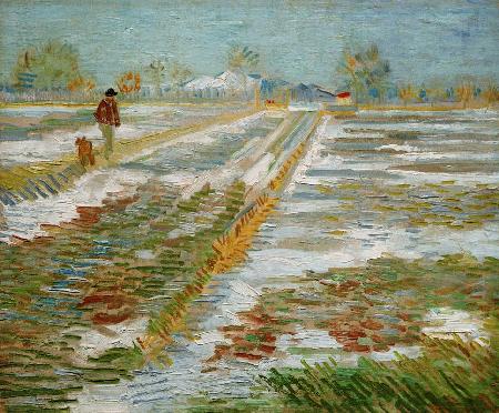V.van Gogh, Landscape w.Snow /Ptg./1888