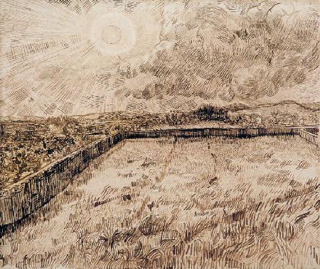 V.van Gogh, Sun above Field /Draw./1889