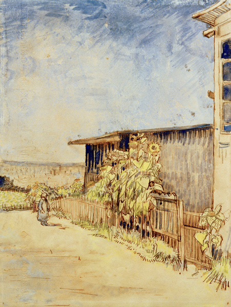 V.v.Gogh, Shed with Sunflowers / Waterc. à Vincent van Gogh