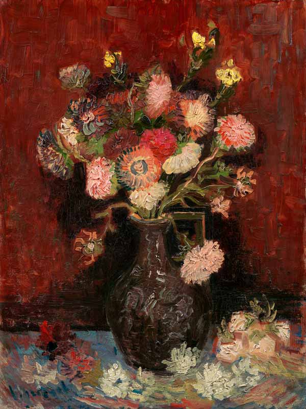 Vase with Chinese asters and gladioli à Vincent van Gogh