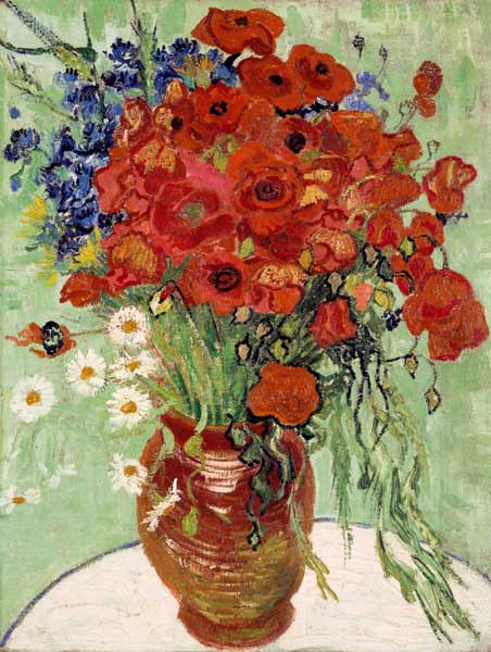 Still Life, Vase with Daisies and Poppies à Vincent van Gogh