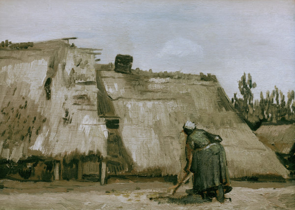v.Gogh/Hut w.working peasant woman/1885 à Vincent van Gogh