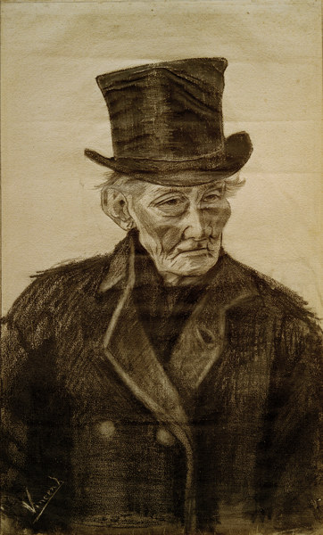 V.van Gogh, Old Man w.Top Hat / Draw. à Vincent van Gogh