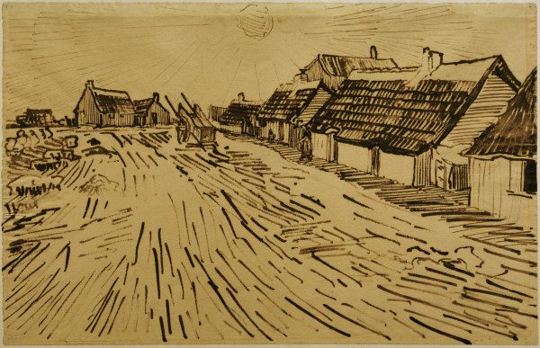 V.v.Gogh, Cottages, Saintes-Marie /Draw. à Vincent van Gogh