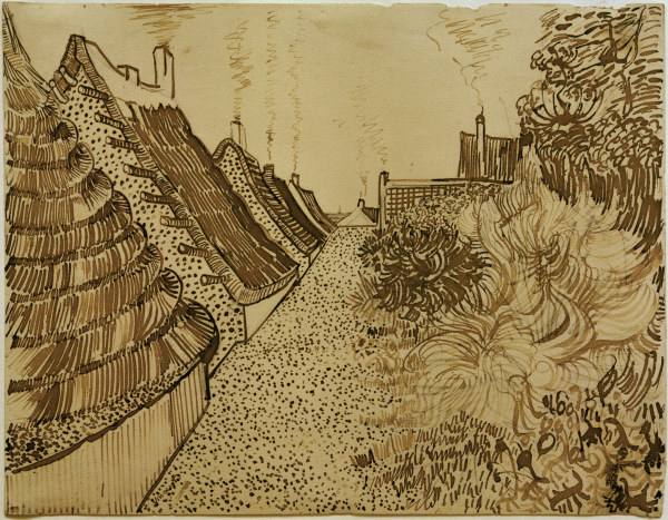 V.v.Gogh, Street in Saintes-Maries/Draw. à Vincent van Gogh