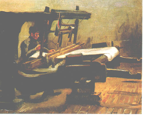 tisserand au métier à tisser (vue latéral) à Vincent van Gogh
