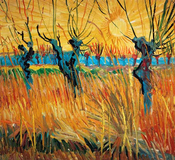 Les saules au soleil couchant à Vincent van Gogh