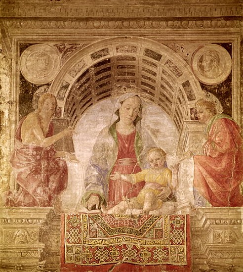 Virgin and Child with St. John the Baptist and St. John the Evangelist à Vincenzo Foppa