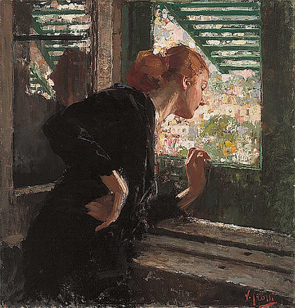 Woman at a window à Vincenzo Irolli
