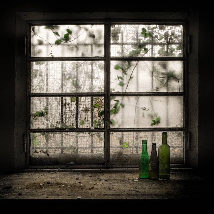 Still-Life with glass bottle à Vito Guarino