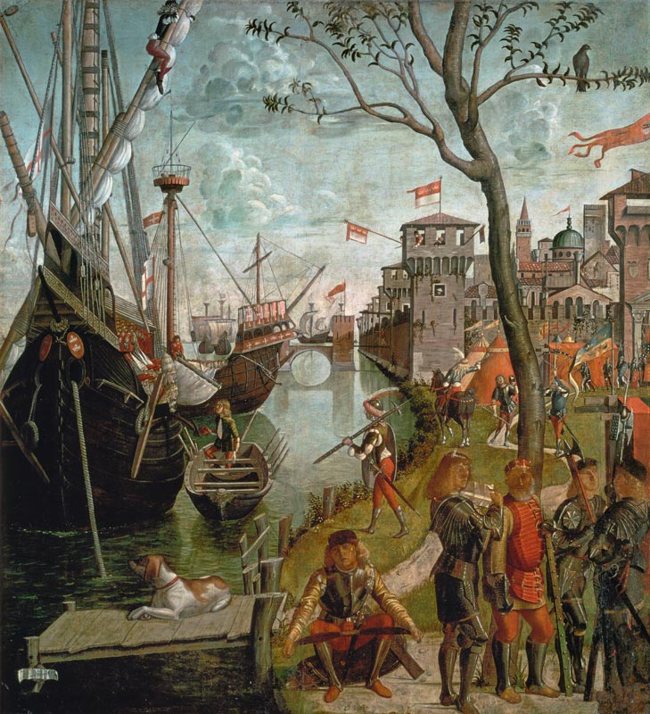Arrival of Saint Ursula in Cologne During the Siege by the Huns (The Legend of Saint Ursula) à Vittore Carpaccio