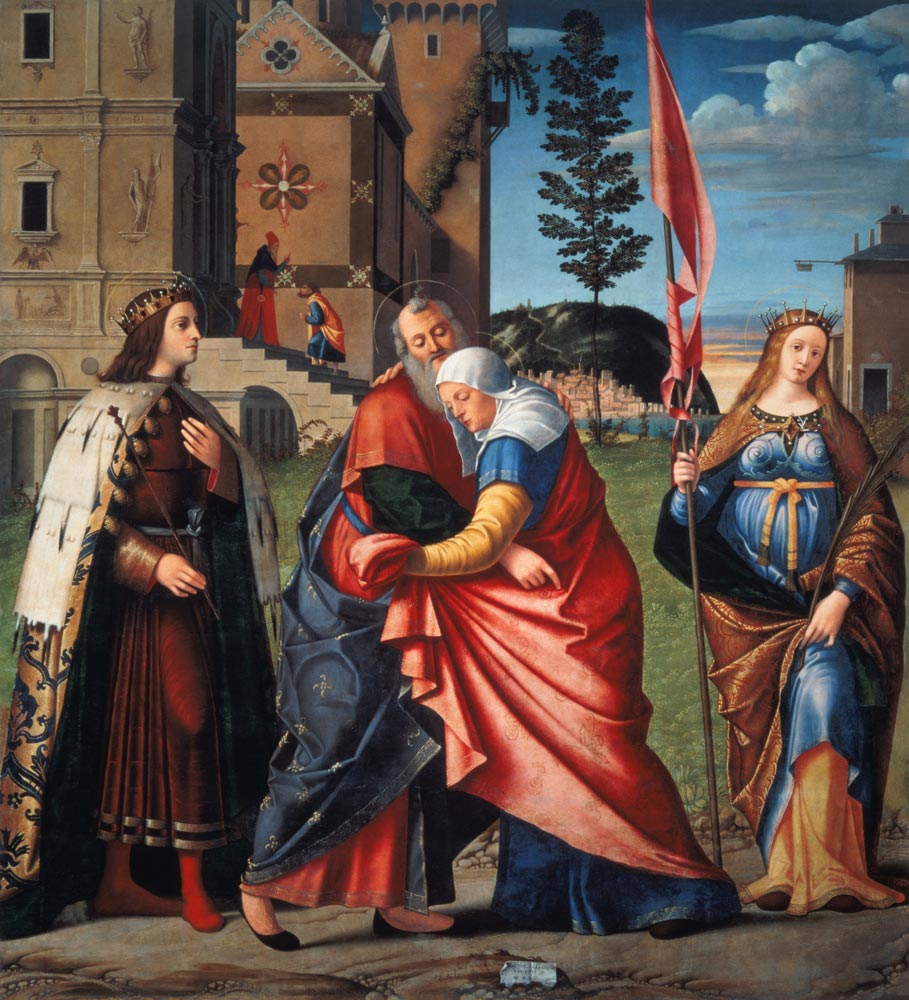 The Meeting at the Golden Gate with Saints à Vittore Carpaccio