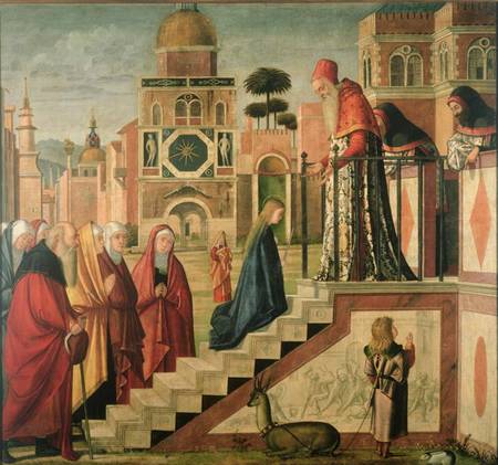 Presentation of Mary in the Temple, oil on canvas à Vittore Carpaccio