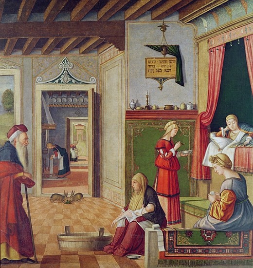 The Birth of the Virgin, 1504-08 (see also 204962) à Vittore Carpaccio