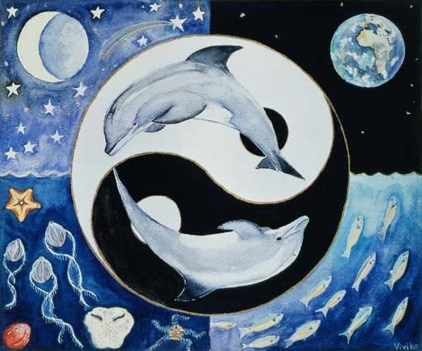 Dolphins (month of May from a calendar)  à Vivika  Alexander