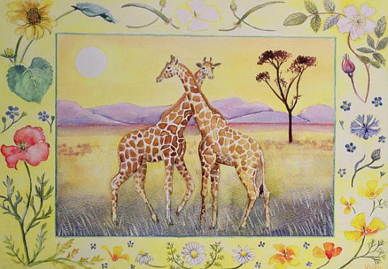 Giraffe (month of July from a calendar)  à Vivika  Alexander