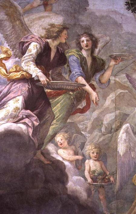 Christ served by Angels, detail of angels and cherubs à Volterrano (alias Baldassare Franceschini)