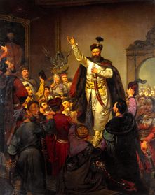 Le scellement de l'alliance des Tyszowce par Stefan Czarniecki à Walery J.K. Eljasz-Radzikowski