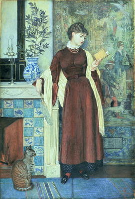 At Home: A Portrait, 1872 (tempera on paper) à Walter Crane
