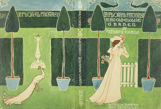 Book Jacket design for ''A Floral Fantasy in an Old English Garden'' by Walter Crane à Walter Crane