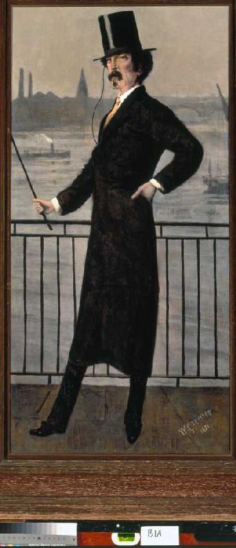 James Abbott McNeill Whistler auf dem Widow's Walk in der Nähe seines Hauses. à Walter Greaves