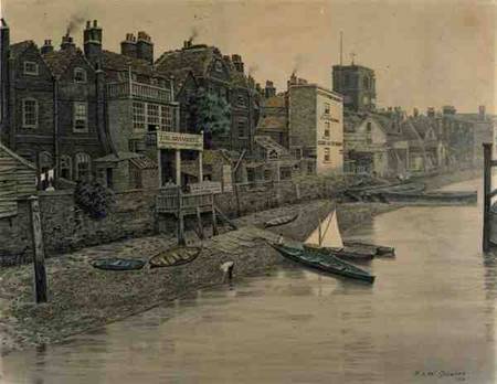 A Thames View Showing the Adam and Eve Tavern in Chelsea à Walter Greaves