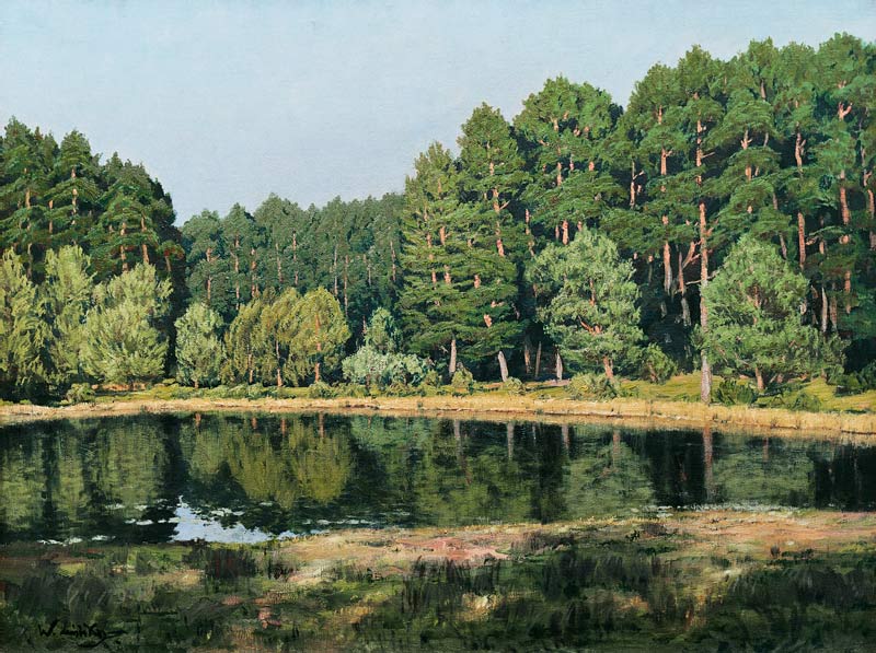 Waldlandschaft mit einem maerkischen See à Walter Leistikow