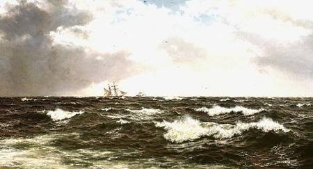 Seascape with Ships in Mid Channel à Walter Shaw