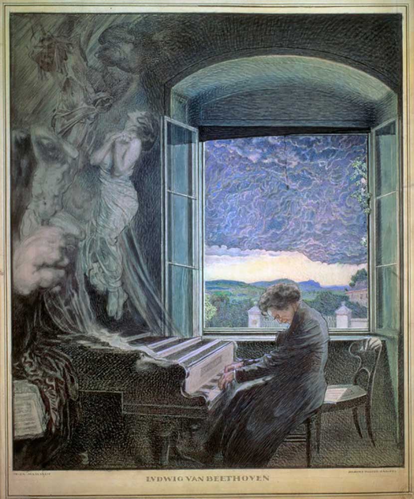 Allegory of Beethoven as a musical genius à Walter Sigmund Hampel