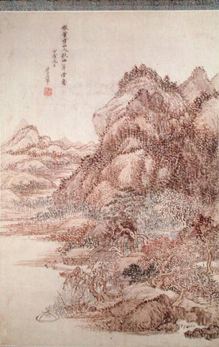 Autumn Mountains (pen & ink on paper) à Wang-Huei