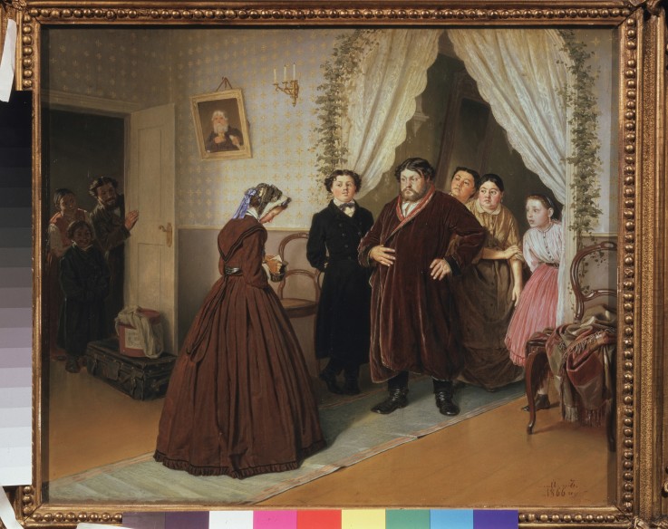 Arrival of a Governess in a Merchant House à Wassili Perow