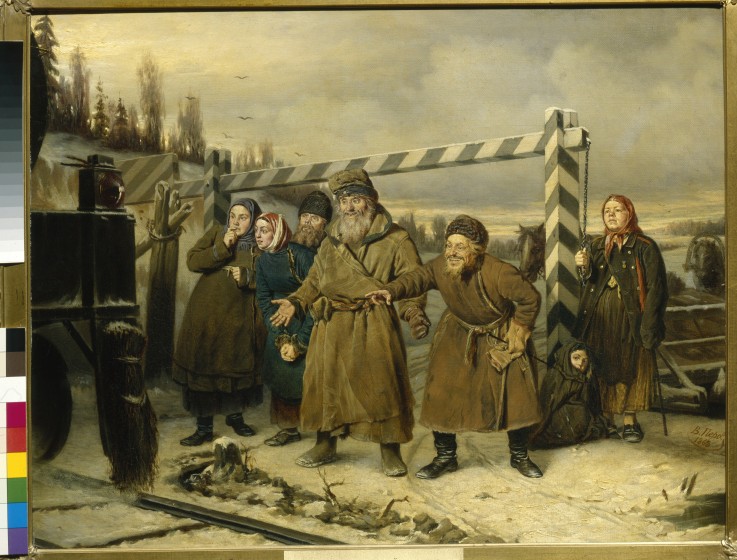 A scene at the Railroad à Wassili Perow